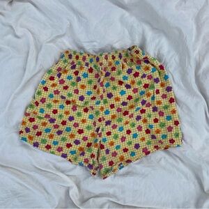 Girls Yellow Gingham Shorts